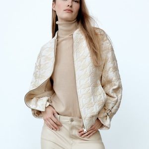 Zara Cream Bomber Jacket